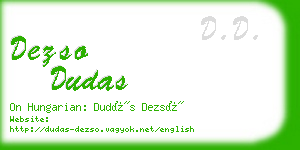 dezso dudas business card